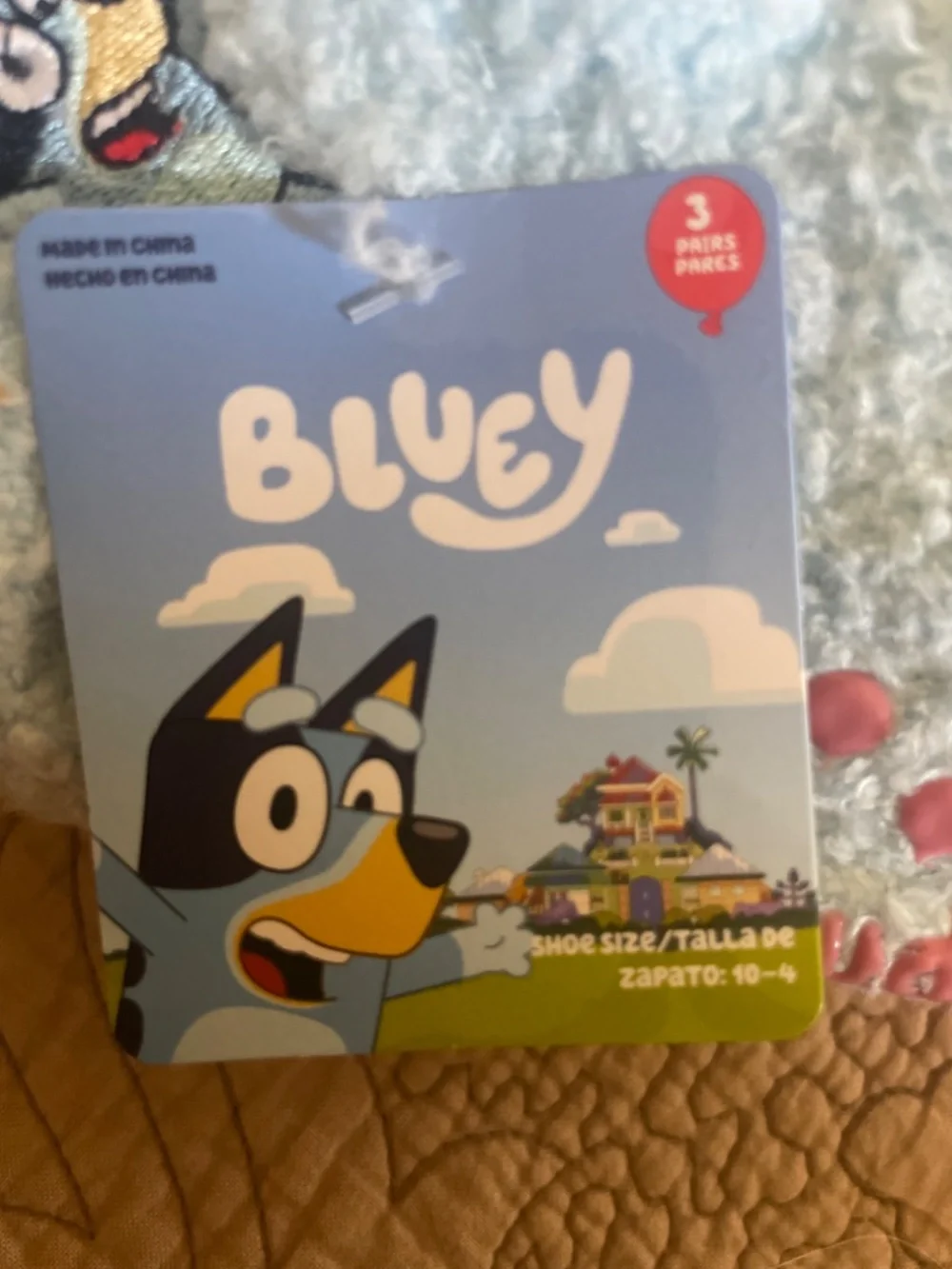 Bluey sock size 10-4 kids